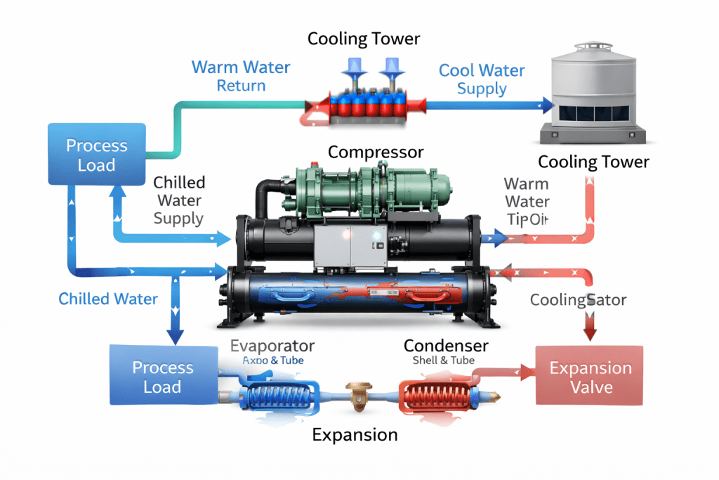 Water cooled Chiller Process